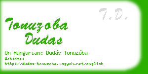 tonuzoba dudas business card